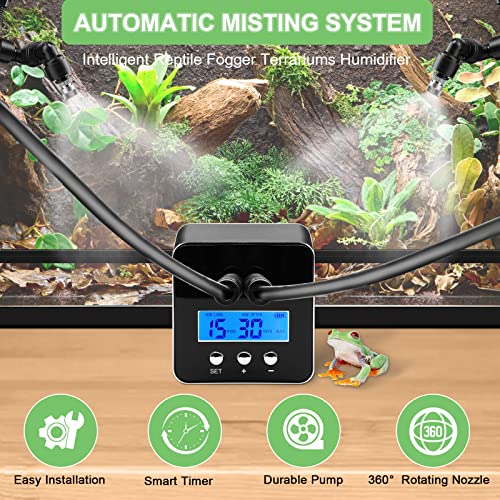 Alldeer Reptile Humidifier, Misting System for Reptile Terrariums, Automatic Reptile Mister with Timer, Adjustable 360… - Image 3