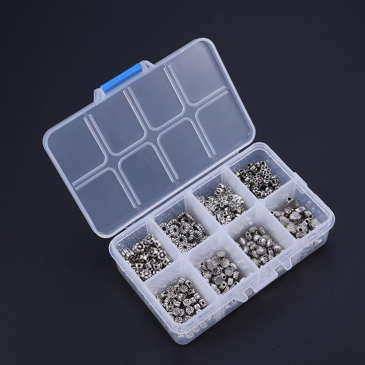 Lurrose 800stücke Spacer Perlen Schneeflocke Und Diy Zubehör Für Schmuckherstellung Silberne Bastelperlen Mit Großen Und Kleinen Löchern