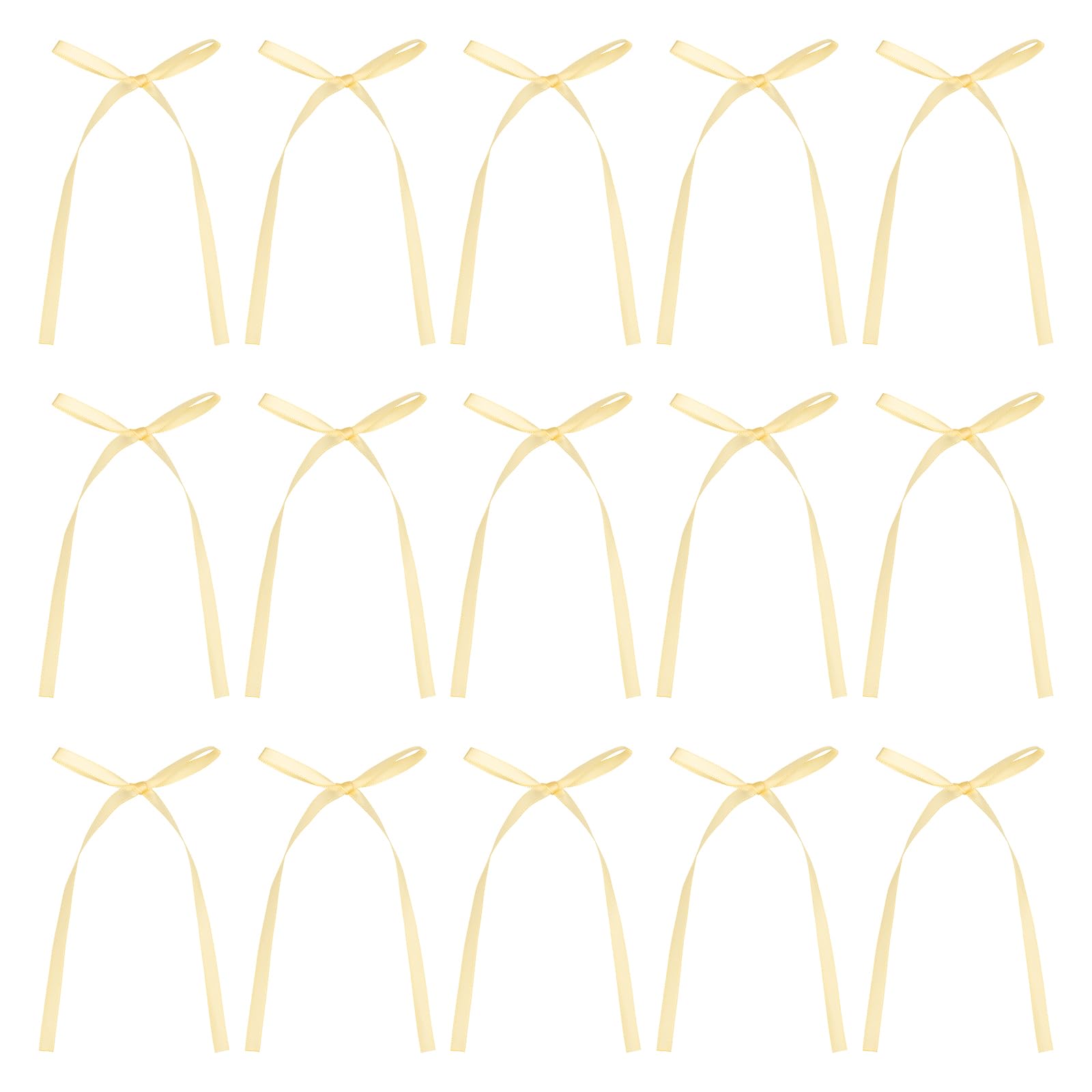 sourcing map 20 Pcs Bow Cake Toppers, 3x5.7 Inch Bow Cupcake Toppers Satin Bowknot Bow Party Decorations for Cake Dessert Craft DIY Decorating Wedding Birthday Party, Summer