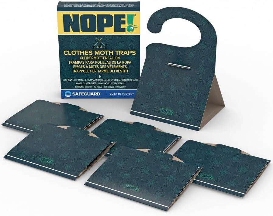 NOPE! Clothes Moth Traps 6 Pack Fragrancefree Sticky Clothing Moth
