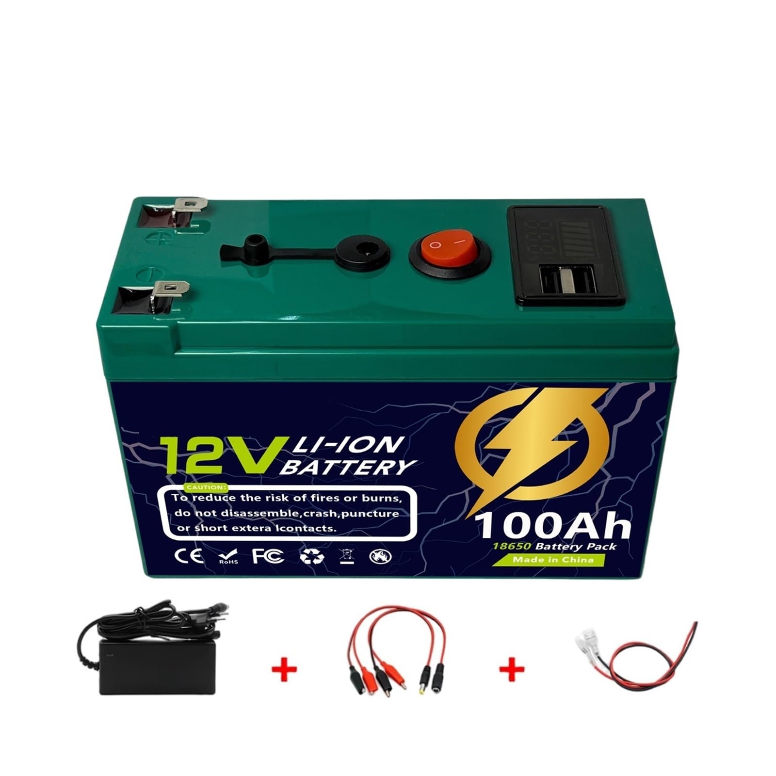 Batteria Agli Ioni Di Litio Da 12 V 150 Ah For Alimentazione Camper | For alimentazione camper, illuminazione, con caricabatterie BMS integrato(1pcs 100Ah Charger)