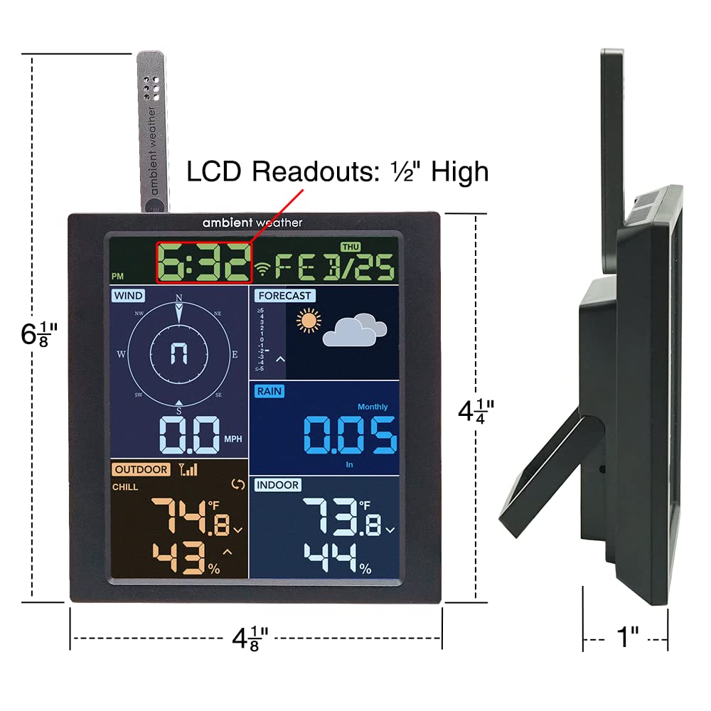 Ambient Weather WS-1965 - Stazione meteorologica WiFi con monitoraggio remoto e accesso alla rete Ambient Weather
