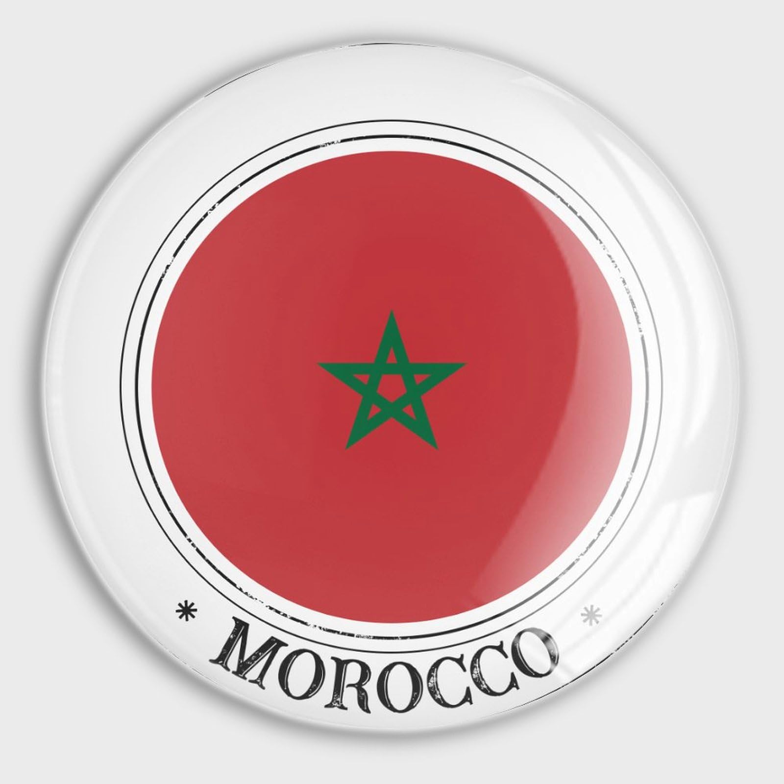 Aimant de frigo drapeau Maroc en verre, une idée cadeau souvenir unique