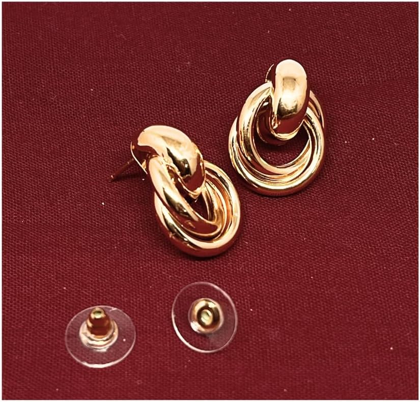 Zyrena Geometric Drop Dangle Earrings for Women, Long Link Dangle Earrings, Jewelry for Women. - Image 4