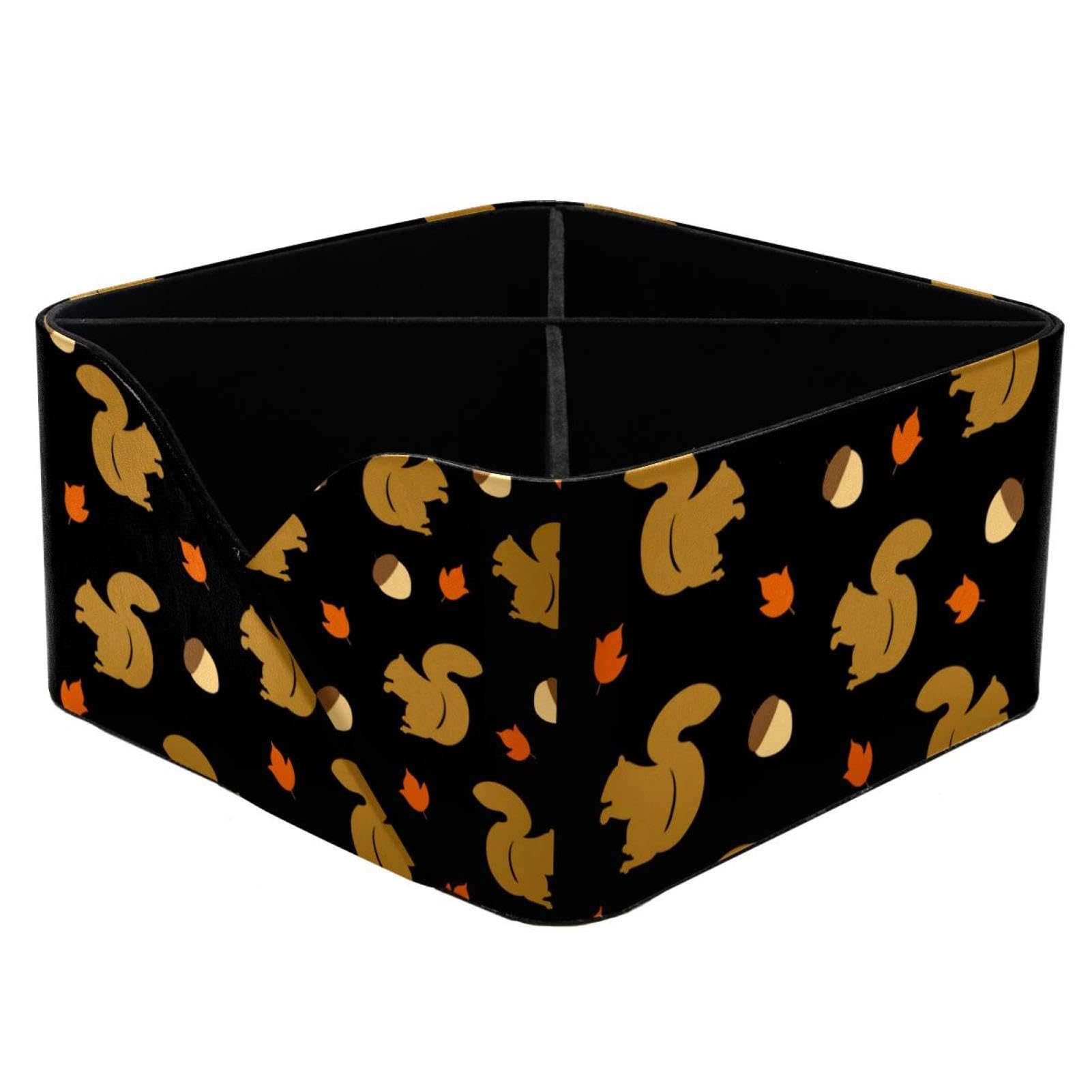 Porte-stylos écureuil rectangulaire et organisateur de bureau en bois pour papeterie