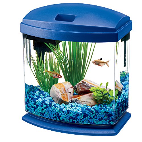 Aqueon LED Minibow Aquarium Starter Kits with LED Lighting, 1 Gallon, Blue