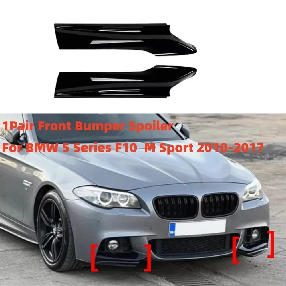 Spoiler dachowy Pasuje do F10 F11 M Sport serii 5 520i 530i przedni zderzak część rozdzielająca nakładki zderzaka Spoiler 2011-2017 1 para zestawy karoserii dyfuzora(Carbon fiber pattern)