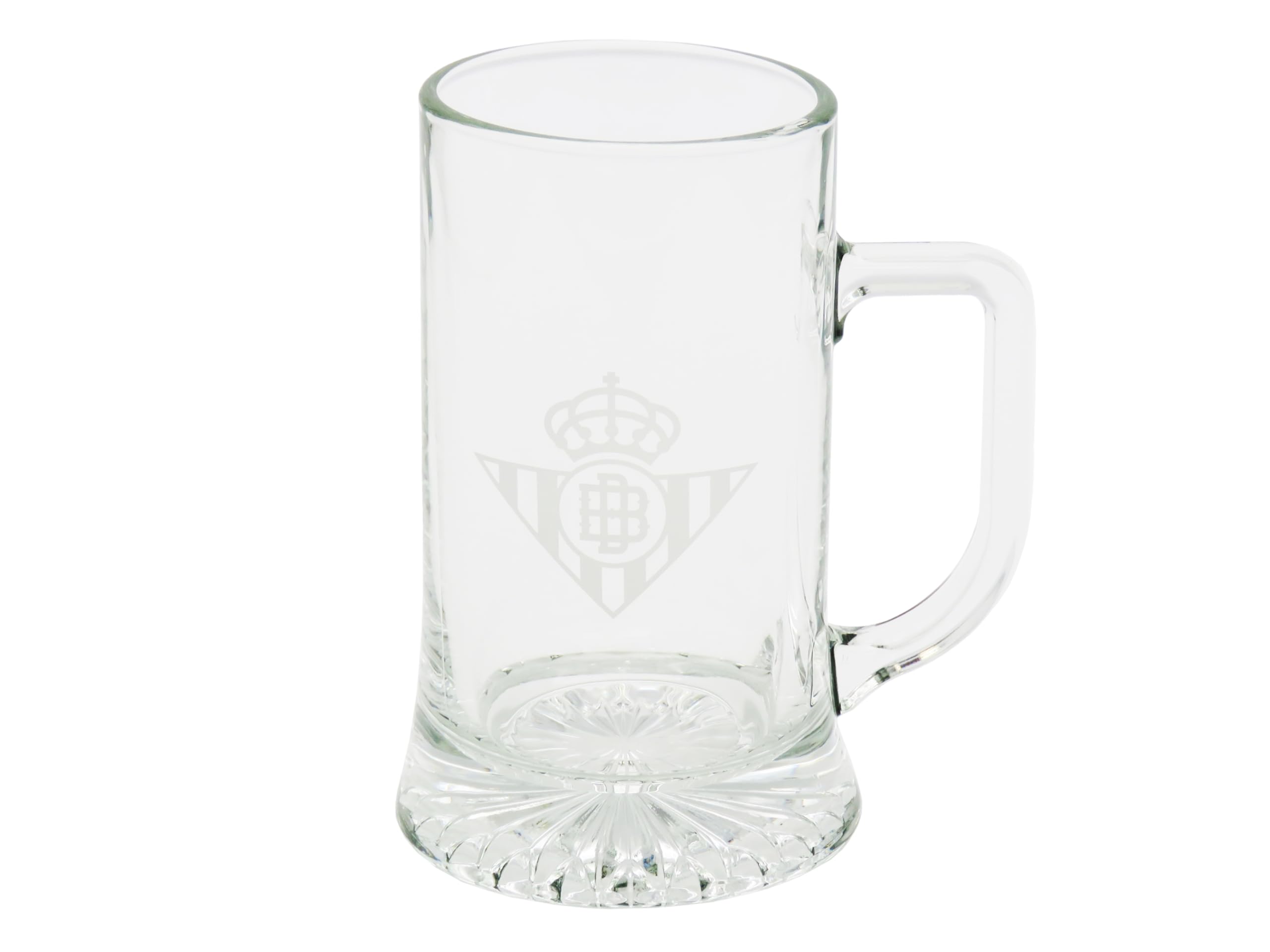 CYPBRANDS Real Betis Football, Beer Mug, Glass, Capacity 500 ml, Transparent, Official Product