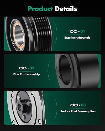 Miniatura 6 de SCITOO Kit de montaje de bobina de embrague del compresor del AC para Honda Civic 1.7L 2001-2005