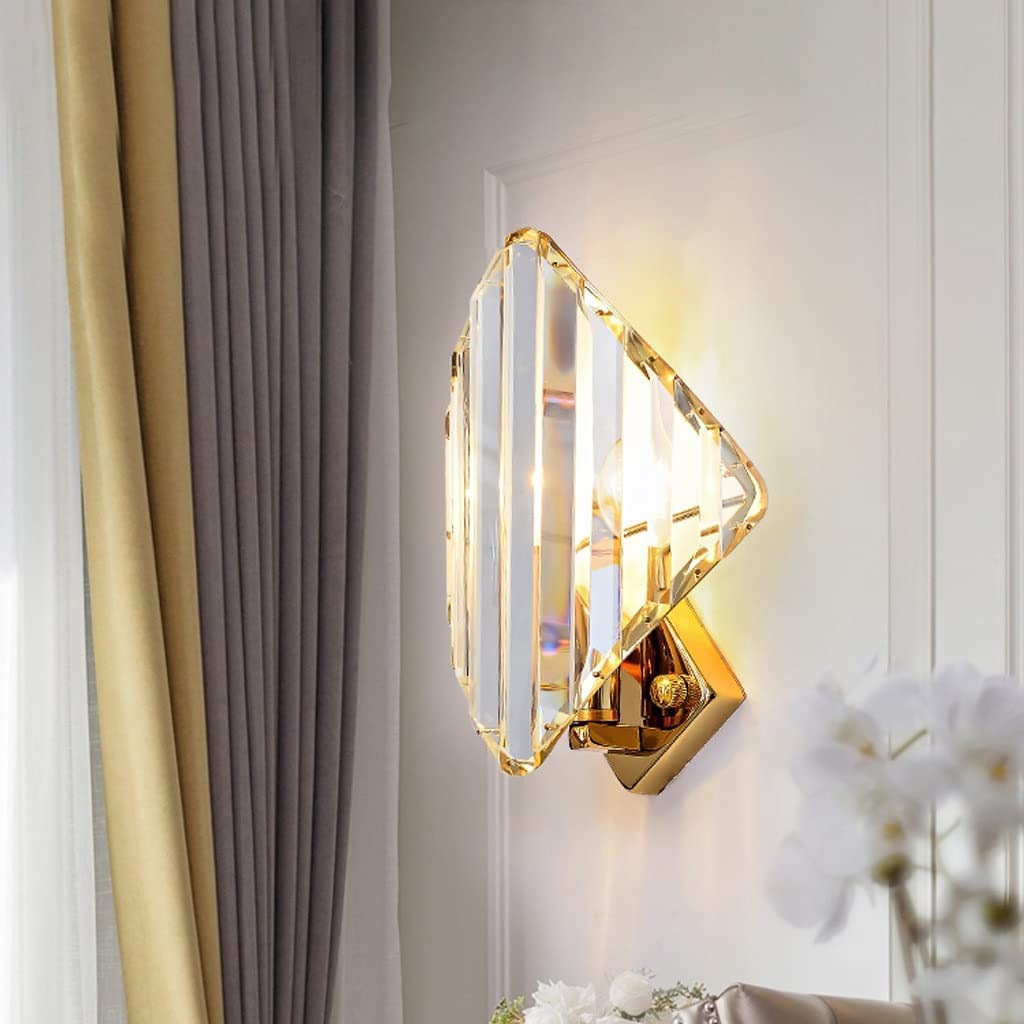 Luces de pared interiores Lámpara de pared Apliques de pared de cristal Dormitorio Lámpara de noche Pasillo Iluminación nocturna para sala de estar Baño Dormitorio Pasillo Escalera, casquillo E14