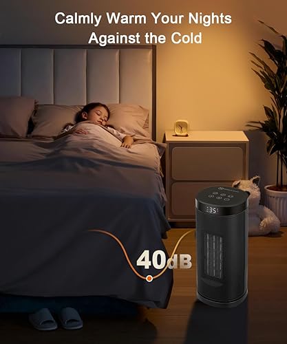 Miniatura 3 de Sunnote Calentador de espacio para uso en interiores, calentadores de cerámica eléctricos y portátiles de 1500 W con oscilación de 80°, termostato,