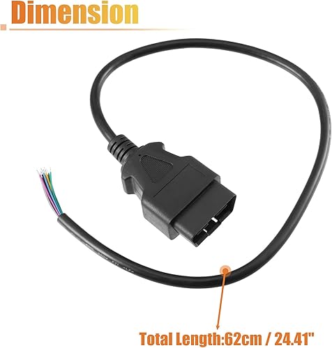 Miniatura 3 de X AUTOHAUX 2 unids 16-Pin J1962 OBDII OBD2 Conector macho Herramienta de diagnóstico Adaptador Cable conector