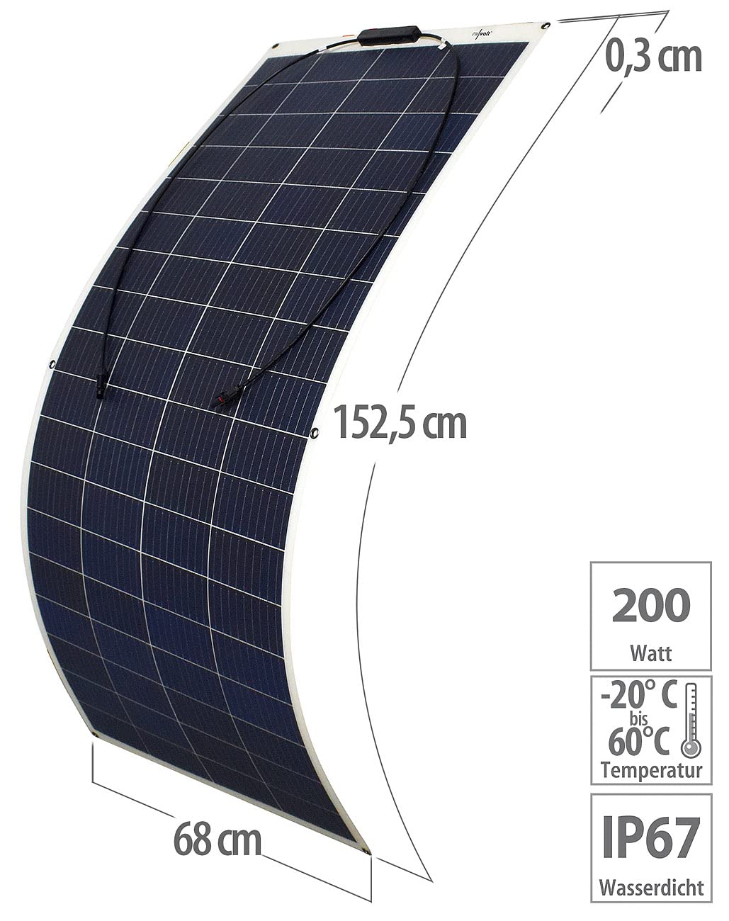 Panneau solaire flexible utilisation marine 200 W/compatible avec MC4 [reVolt]
