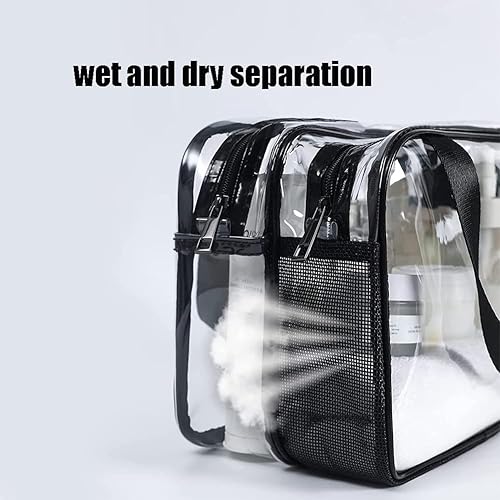 Miniatura 2 de SxoSyo Bolsa de maquillaje transparente, bolsas de cosméticos transparentes, bolsas de viaje impermeables para artículos de tocador, organizador de