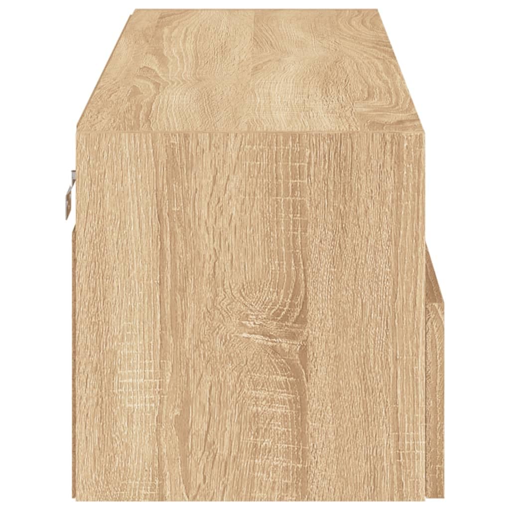 vidaXL Mueble de Pared TV, Armario Auxiliar con Almacenaje, Estantería Flotante, Mueble Colgante para Salón, Madera de Ingeniería Roble Sonoma