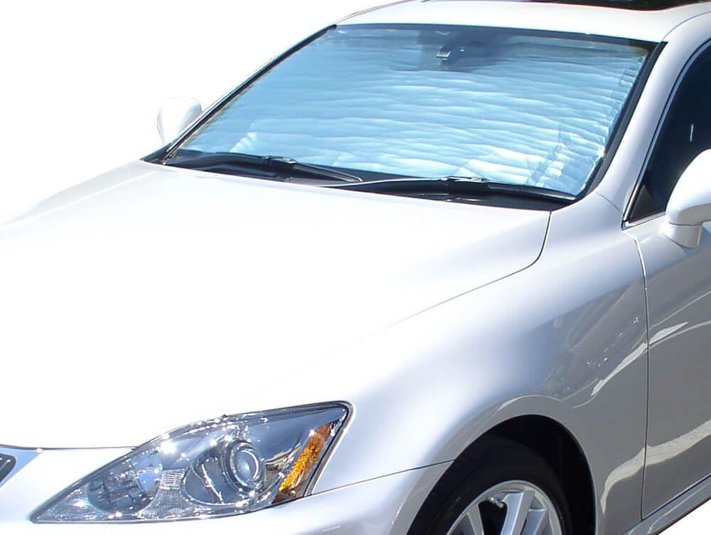HeatShield, The Original Windshield Sun Shade, Custom-Fit for Lexus IS250 Sedan 2006, 2007, 2008, 2009, 2010, 2011, 2012, 2013 Silver Series