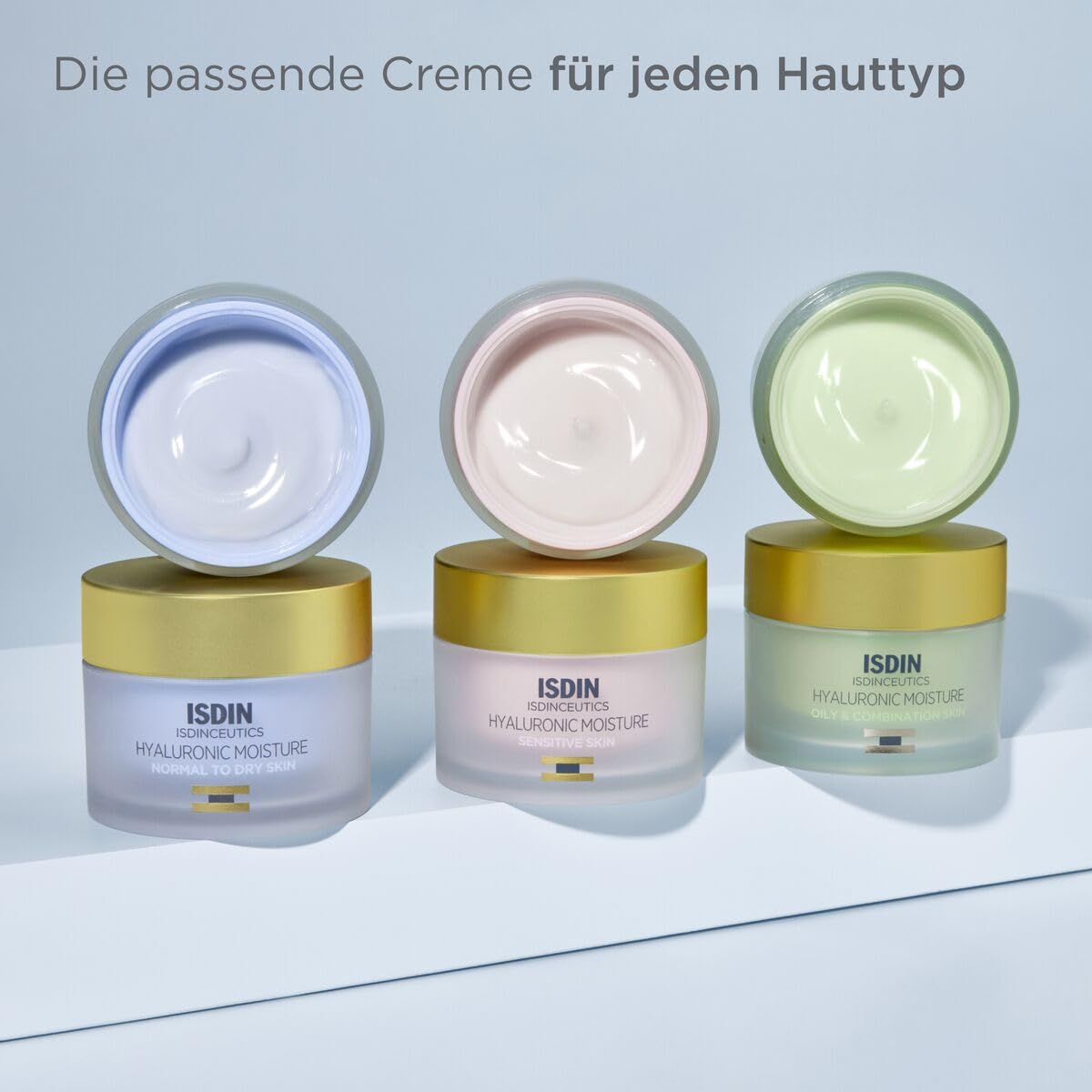 ISDIN ISDINCEUTICS Hyaluronic Moisture Normal to Dry Skin, leichte, feuchtigkeitsspendende Gesichtscreme mit reiner Hyaluronsäure und Antioxidantien für normale bis trockene Haut 50 g