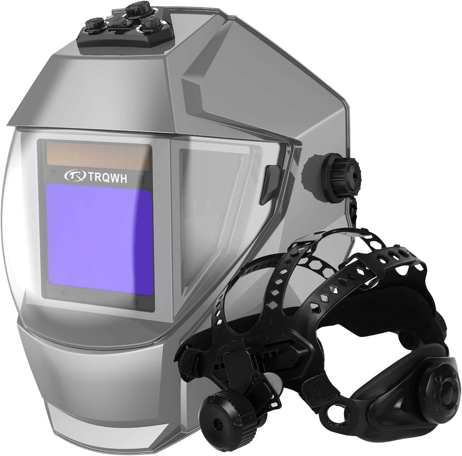TRQWH Panoramic View Welding Helmet & Square Hole Welding Hood Headgear
