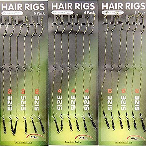 AGOOL Carp Fishing Hair Rigs - 18pcs/36pcs Braided Thread Line Curve High Carbon