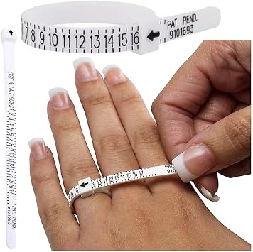 OneJeweller Ring Sizer Tool Measuring Gauge for Finger Sizes 1-17 USA Reusable Set White
