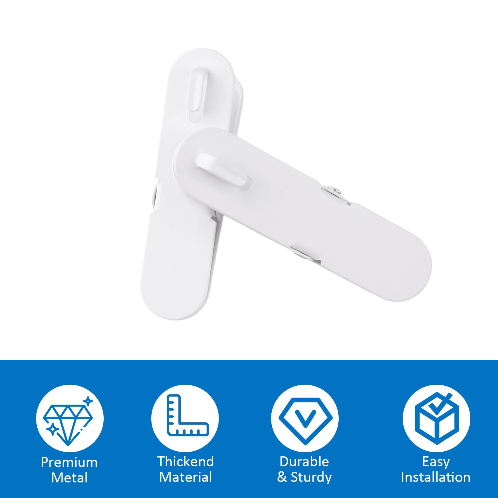 INCREWAY Lot de 10 clips en métal pour tableau perforé - Polyvalents - Pour cuisine, bureau, salle de bain, rangement mural - Crochet métallique multifonction (blanc)