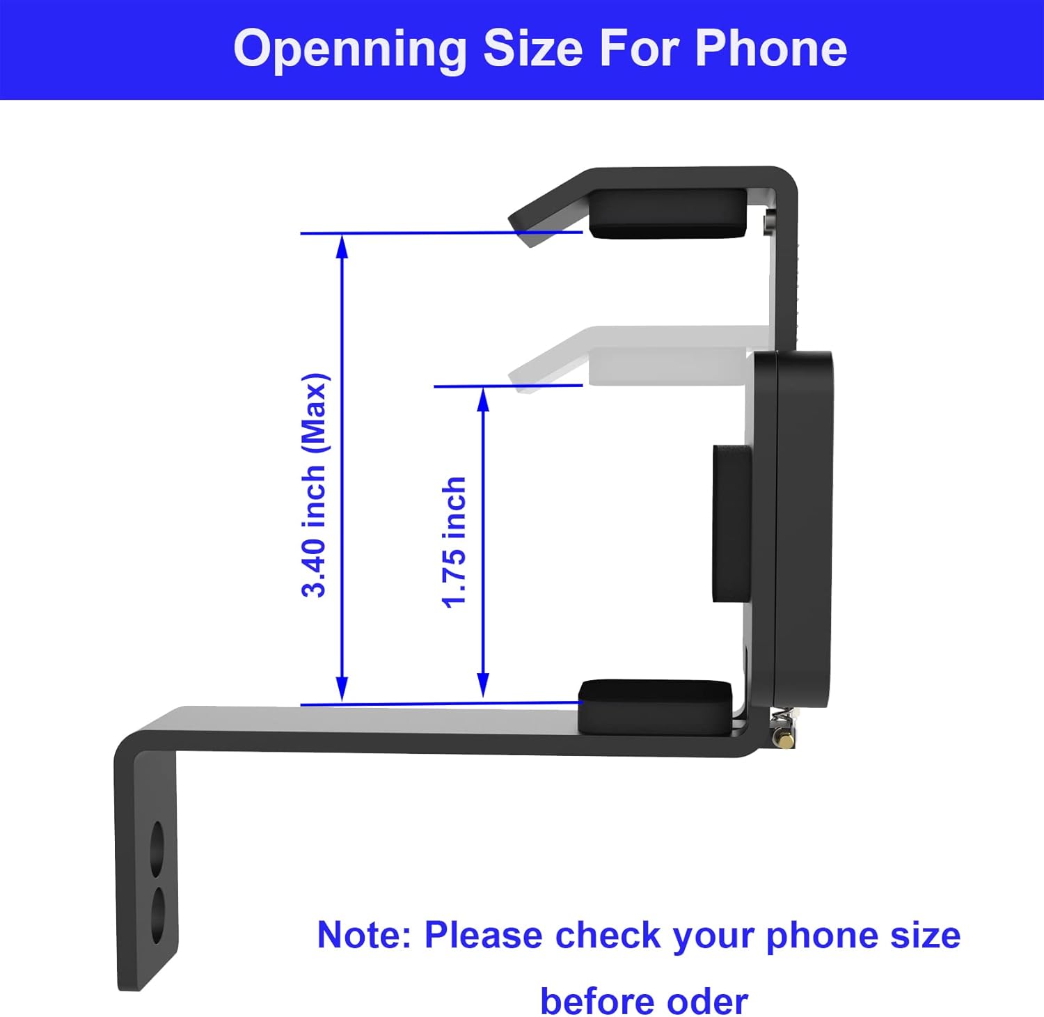Goldboy Smartphone Bow Mount, Phone Holder Bracket for Archery Hunting, Aluminum Black