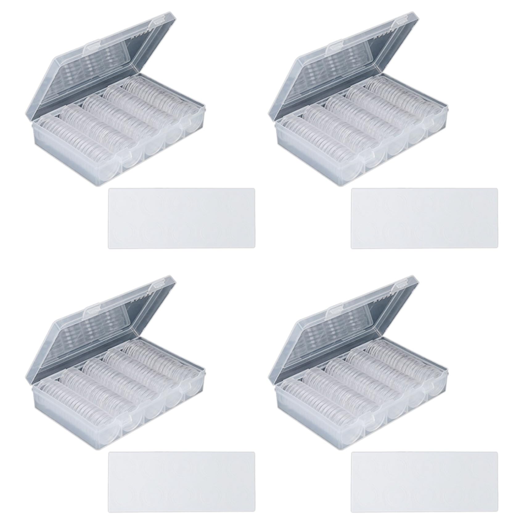 Vjsujehgy 4 Set 30 mm Coin Capsules Ps Round Coin Holder Case and 6 Sizes (19/20/22.25/25/27/30mm) Protect Gasket
