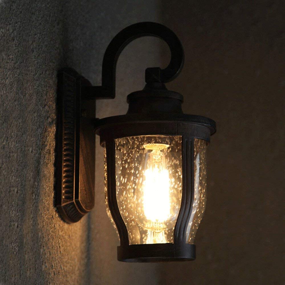 IVEKYKIBC Vintage Outdoor Waterproof Wall Sconce Lamp European Retro Hotel Garden Villa Courtyard Stairway Aisle Corridor Exterior Antique Lantern Light