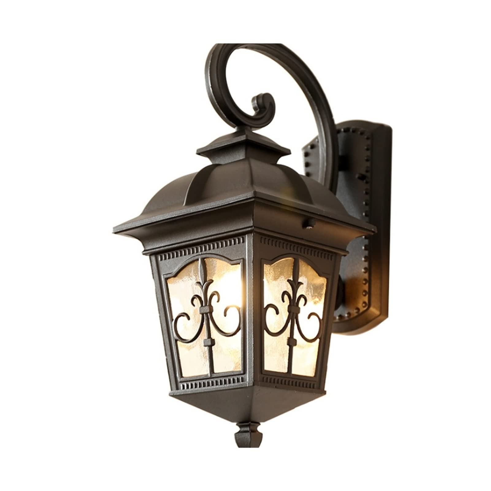 HPTHLY Wall Mounted Light European Metal Window Grilles Wall Lamp Waterproof Outdoor Personality Wall Corridor Aisle Garden Villa Courtyard Wall Light Simpl(Black-Ss)