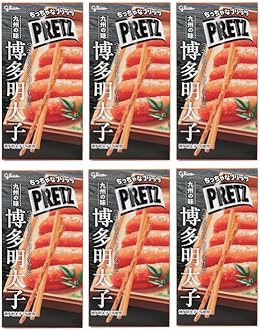Glico Tiny Pretts Kyushu Flavor Hakata Mentaiko (6 Box Set) Individually Packaged 0.8 oz (23 g)
