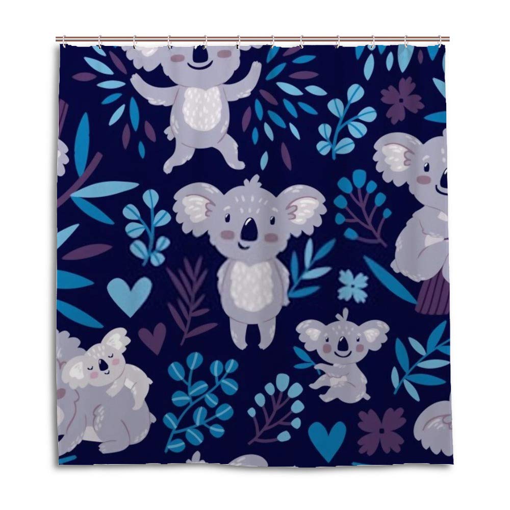 Rideau de douche anti éclaboussures koala lavable en machine pour ado
