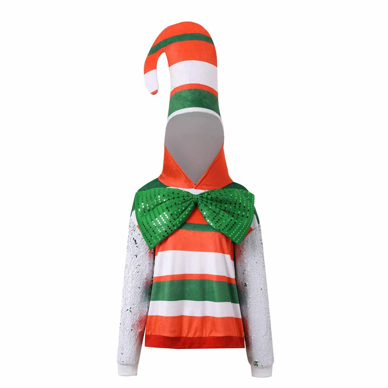 Langarm-Kapuzenshirt für Erwachsene, Rentier-Motiv, Pailletten