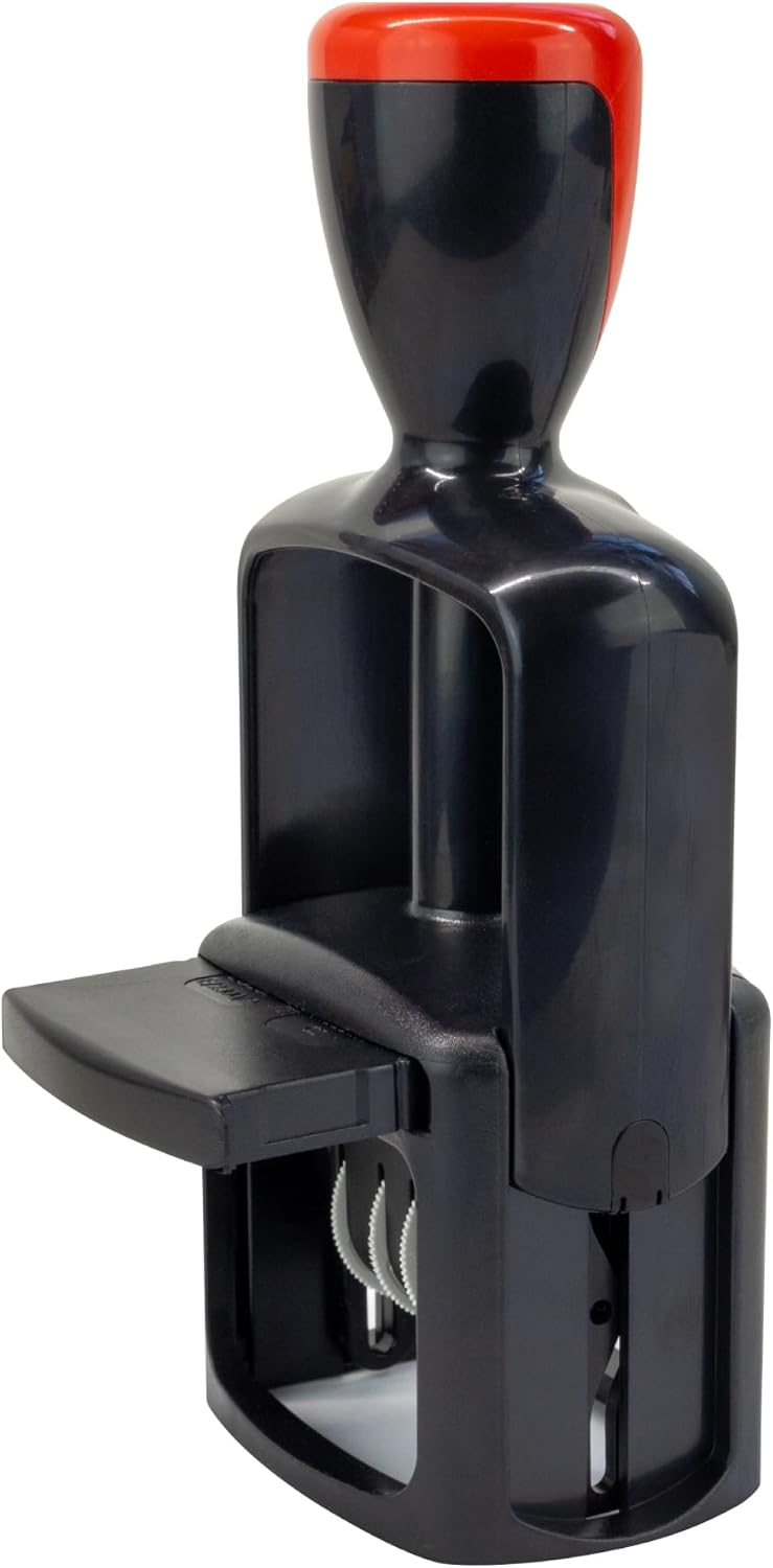 Mark 2000 Self-Inking Rubber Date Office Stamp with E-Mailed Phrase - Blue Ink & Date Red Ink - 12-Year Band