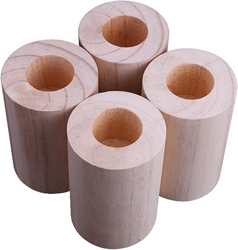 Muebles modernos de pino de madera maciza ranurados redondos, patas de sofá, patas de bloque de madera, patas de apoyo, para cunas, escritorios,
