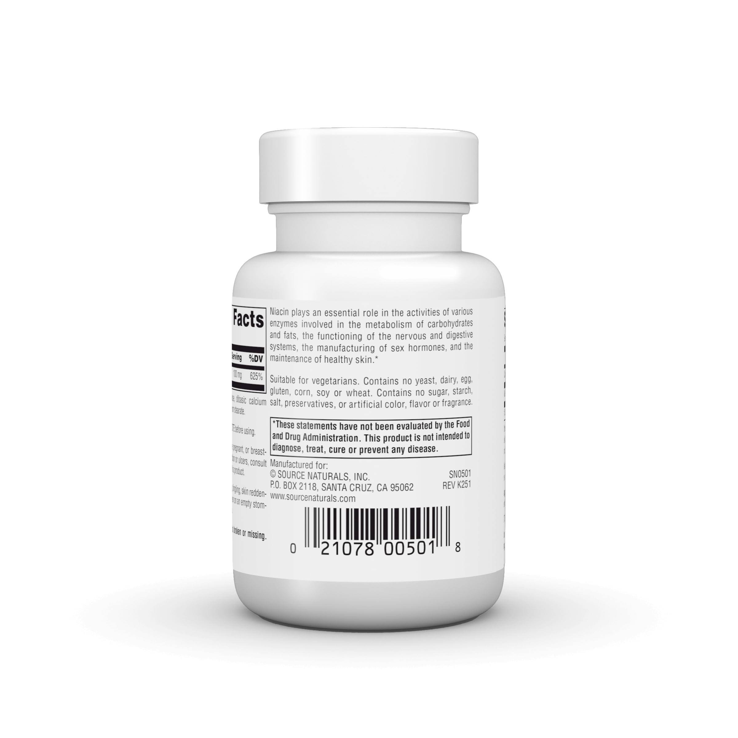 Source Naturals Niacin, Vitamin B-3, Non-GMO - 100 mg - 100 Tablets — Amazon image 4