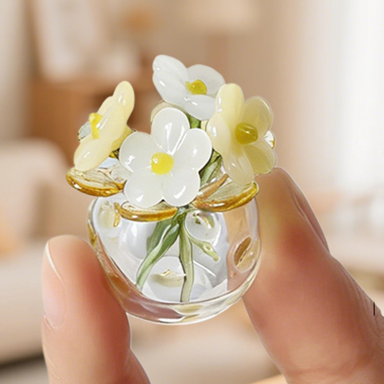 ルーマニア·ガラスの丸花瓶[小さな花束 Amazon.co.jp: ミニガラスの花と花瓶、フェイクブーケ、小さな花 - 母