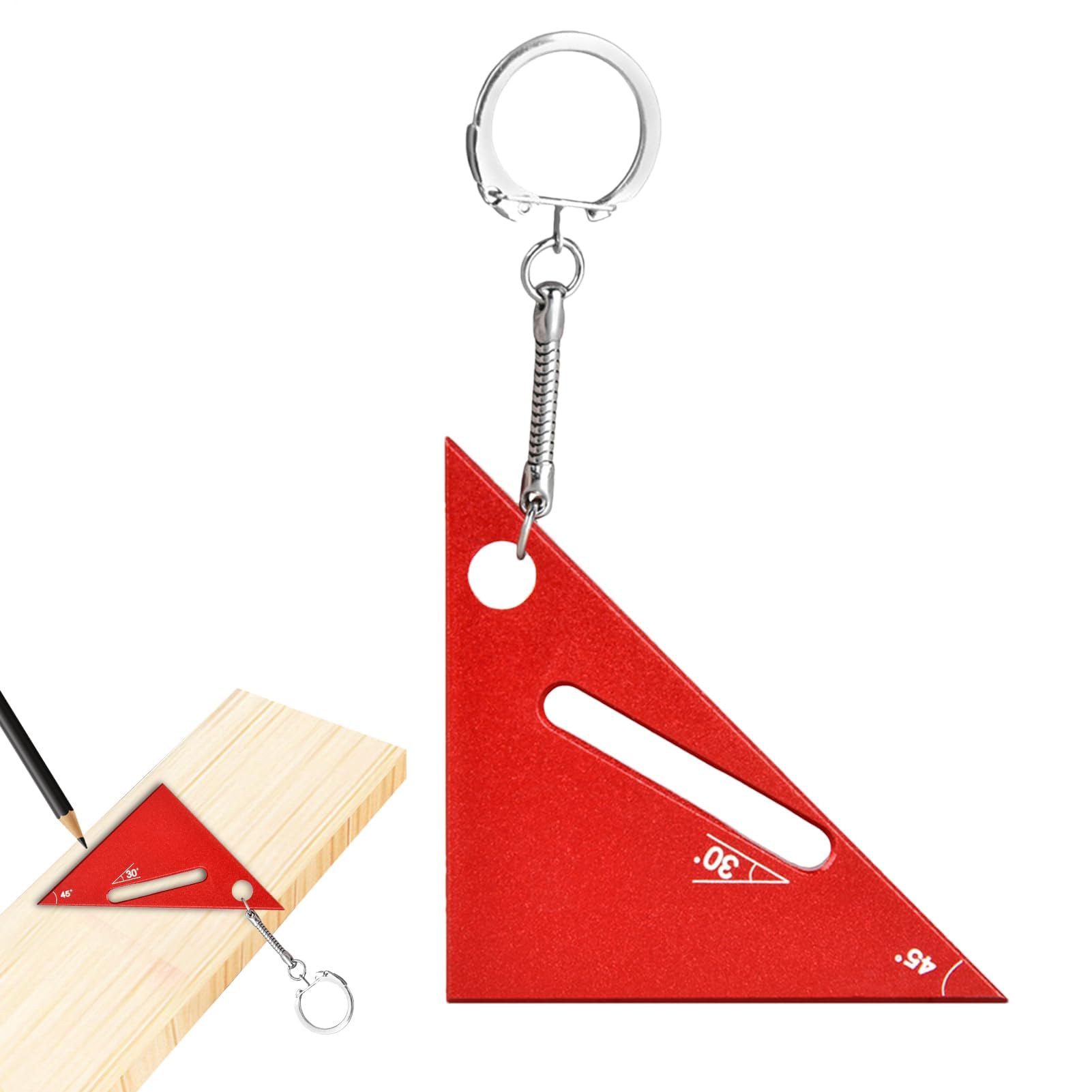 Righello Triangolare in Metallo, Piccolo Strumento di misurazione Triangolare, Righello Portatile in Lega a 90/45 Gradi