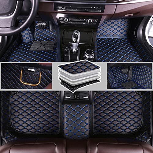 Romanbin Tapis de Sol Voiture Personnalisé pour 95% des Modèles de Véhicules | Tapis Anti-dérapant Tout Temps | Accessoires Intérieurs de Voiture Noir Bleu