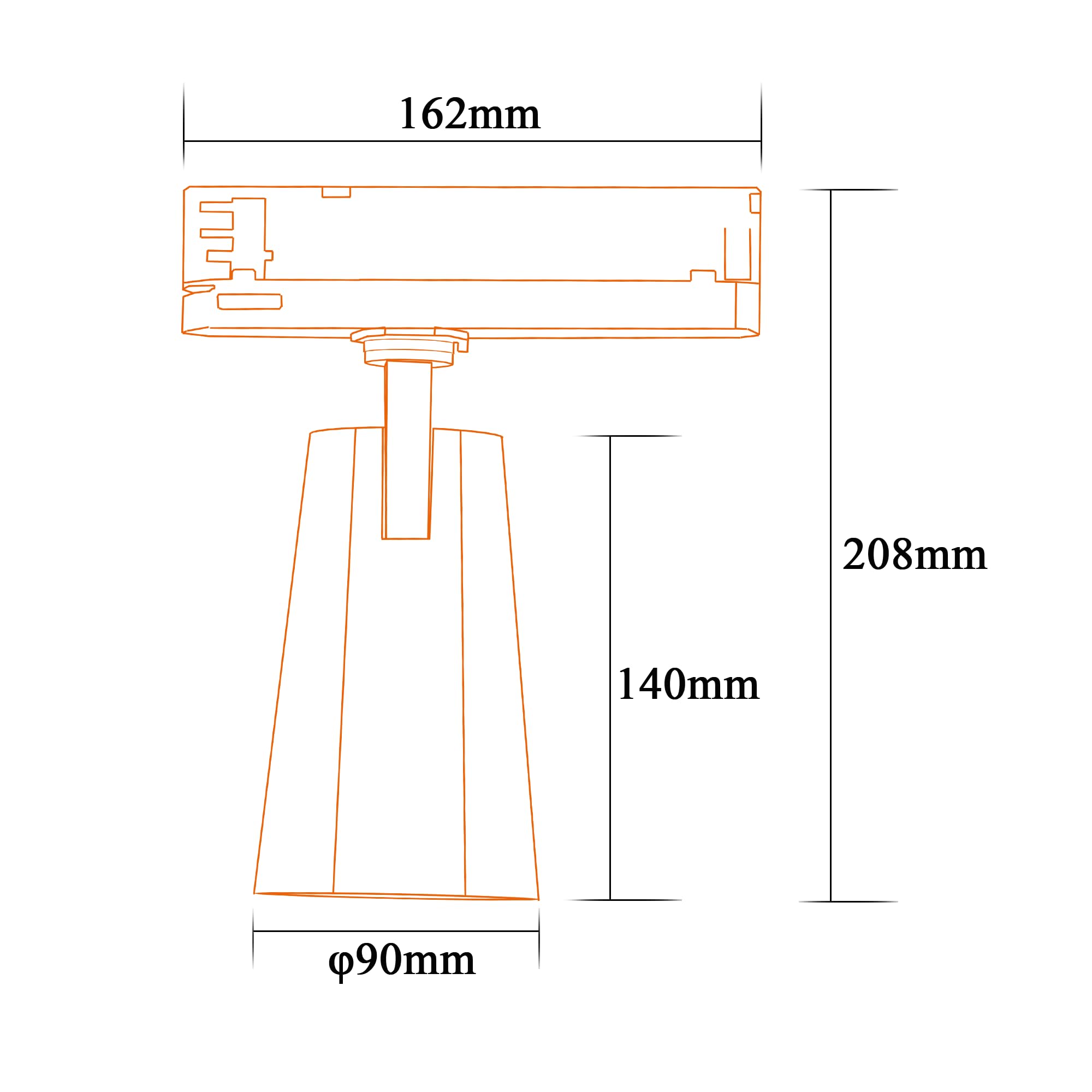 Foco de riel LED 30 vatios Trifásico 4 hilos Luz de riel giratoria y giratoria 4000K 2800lm Lámpara de techo de aluminio para sistema de riel de iluminación interior