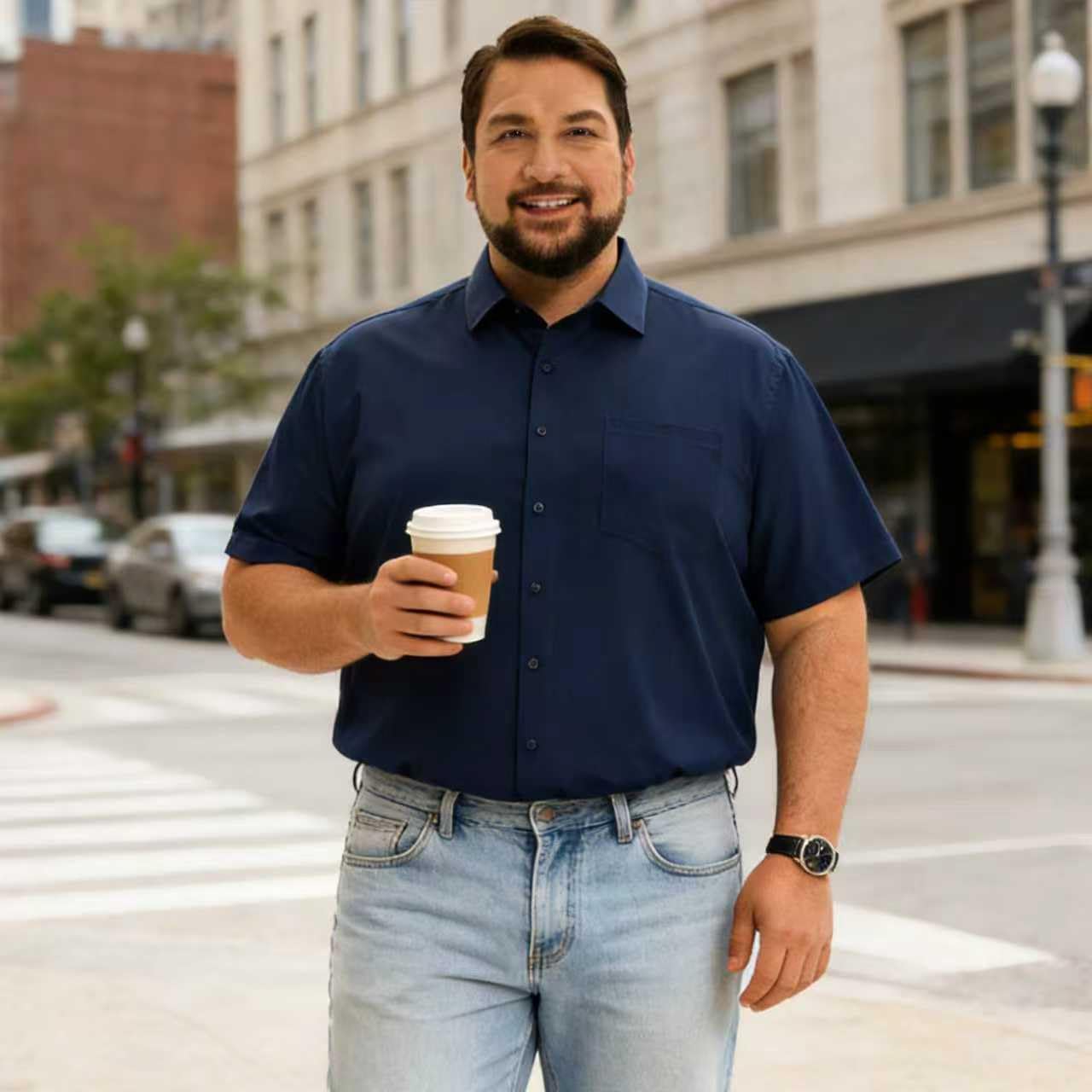 HOdo Big and Tall Mens Dress Shirts Casual Button Down Shirts 2XL-6XL - Image 3