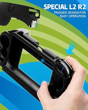 MODJUEGO L2 R2 Trigger Hand Grip Shell Controller Protective Case (Black) for Sony PS Vita 1000