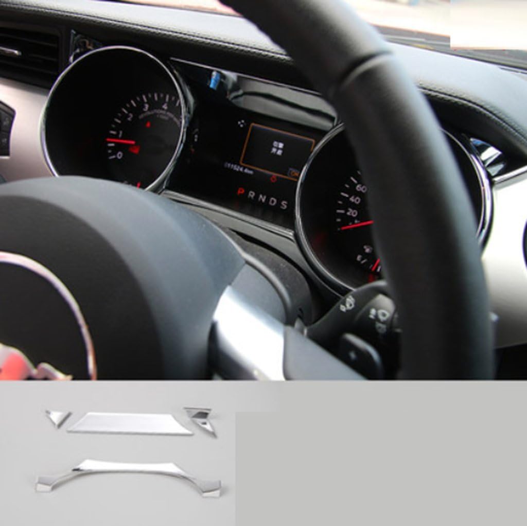 New Decorative Gauge Covers For Ford Mustang 2014-2017 (Silver-Matt)