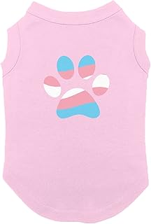 Transgender Paw Print - LGBTQ Pride Month Dog Shirt (Pink, 3X-Large)