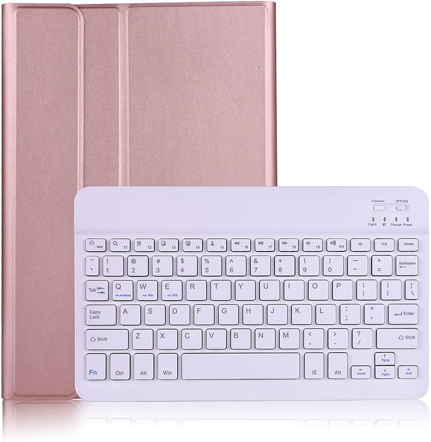 Backlit Keyboard Case for Samsung Galaxy Tab S6 Lite 2024/2020/2022, with Magnetic Wireless Keyboard S Pen Holder for Model SM-P620/P625/P610/P613/P615/P619 (Rose Golden)