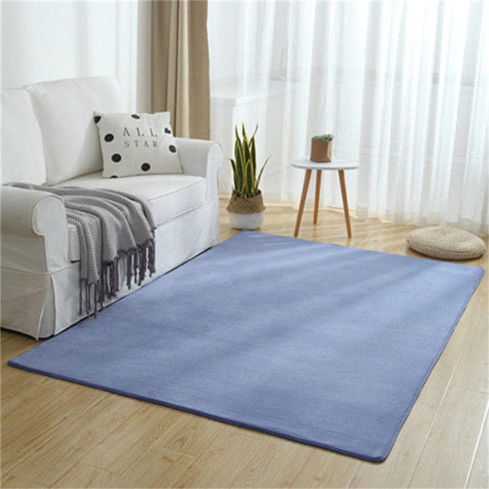 Tapis salon moderne bleu LUNEZY pour chambre d'enfants et cuisine