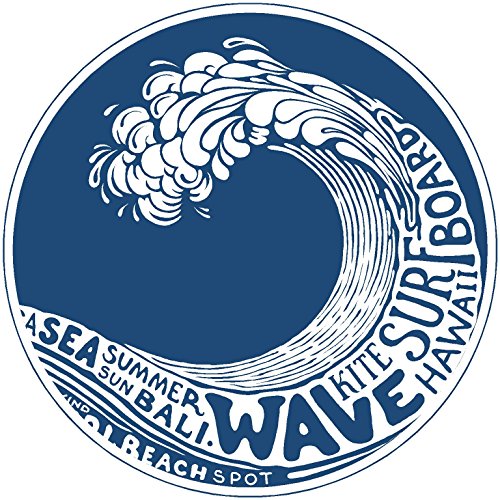 Oval Wave Kite Surfboard 4x4 inches Sticker Decal die Cut Vinyl - Made and Shipped in USA