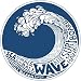 Oval wave kite surfboard 4x4 inches sticker decal die cut vinyl - Made and Shipped in USA