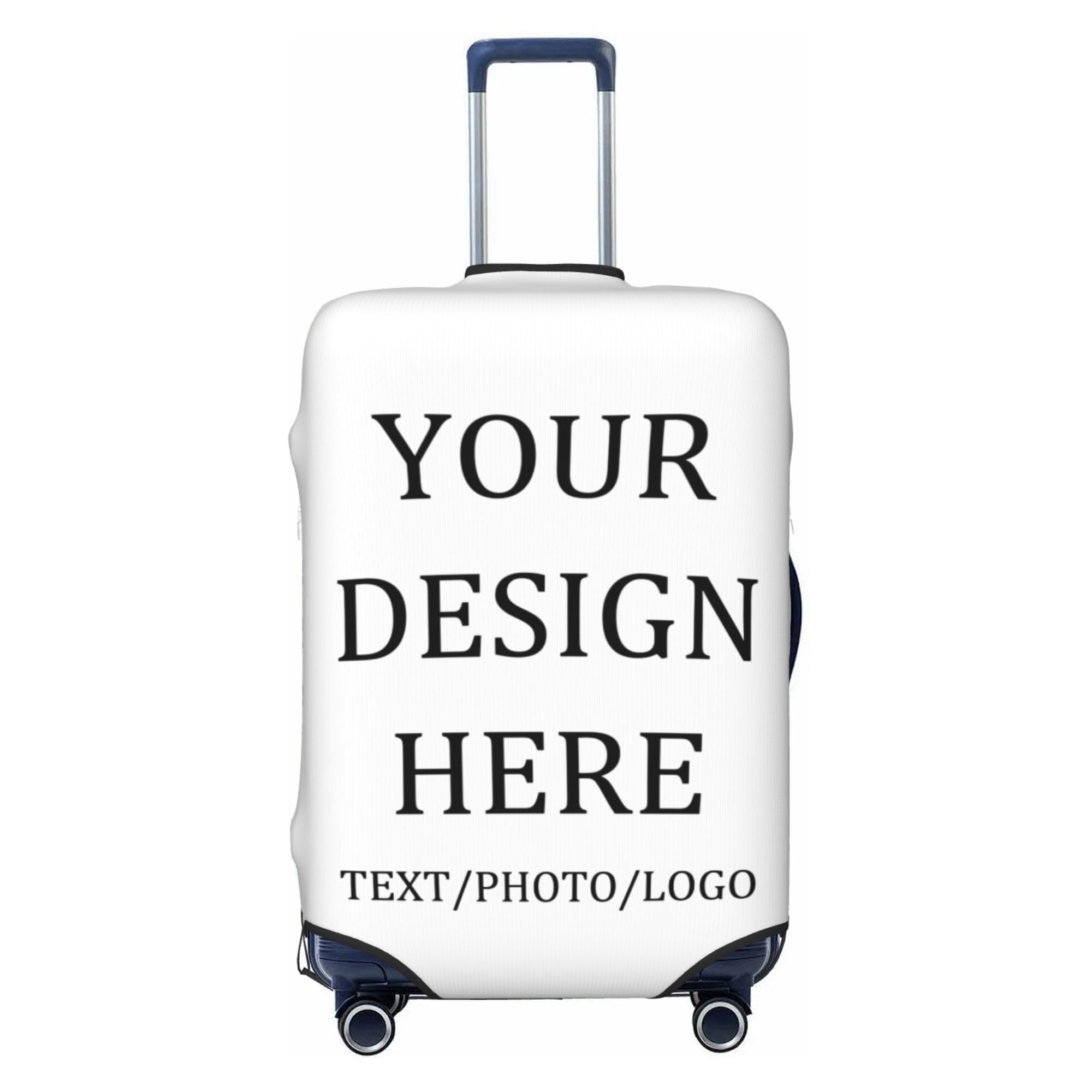 Custom Luggage Cover Add Text/Logo/Photo,Personalized Suitcase Covers for Luggage Scratch Resistant Suitcase Cover,White