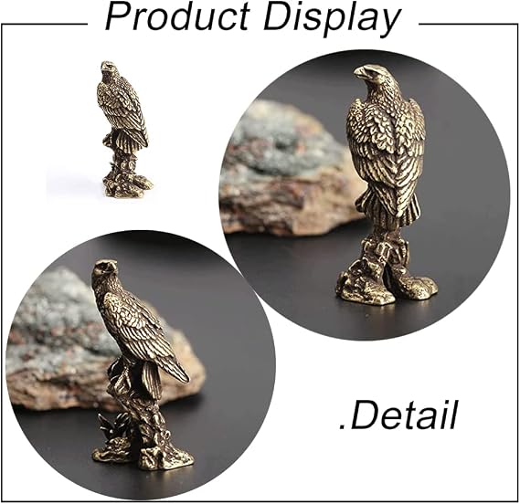 Eagle Ornament Classic Animal Statue Delicate Naturals Miniature Brass Figurine for Desk and Living Room
