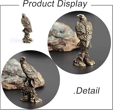 Eagle Ornament Classic Animal Statue Delicate Naturals Miniature Brass Figurine for Desk and Living Room